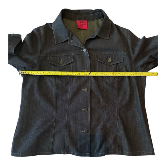 Vintage Carol’s Denims Lightweight Denim Shacket XL Dark Blue Green Vintage - Picture 9 of 12